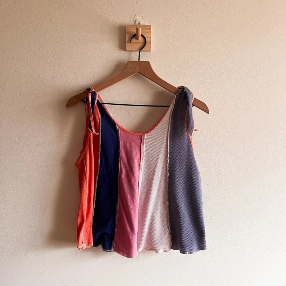 Free People Carousel Orange Multi Stripe Tank Top Size M